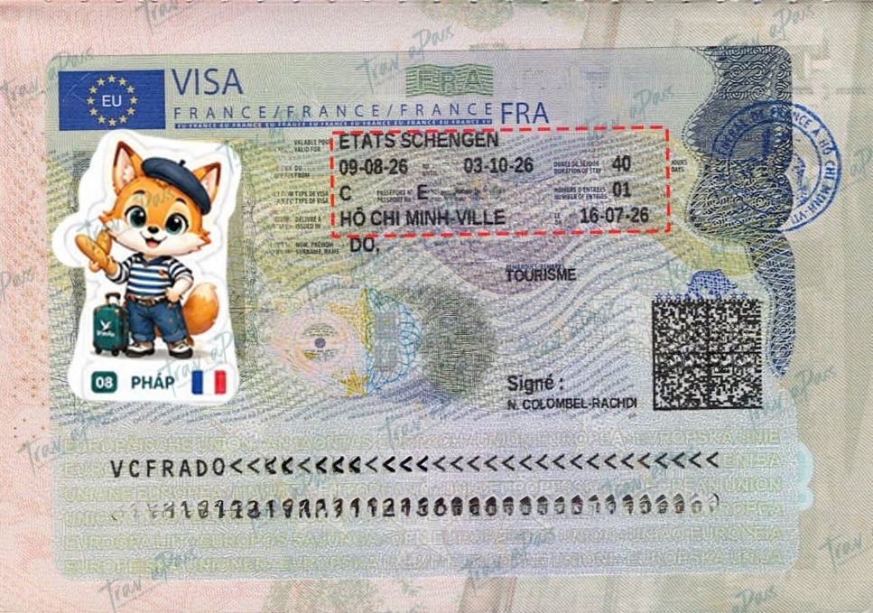 Visa Schengen 40 ngày của khách hàng TRAVIA